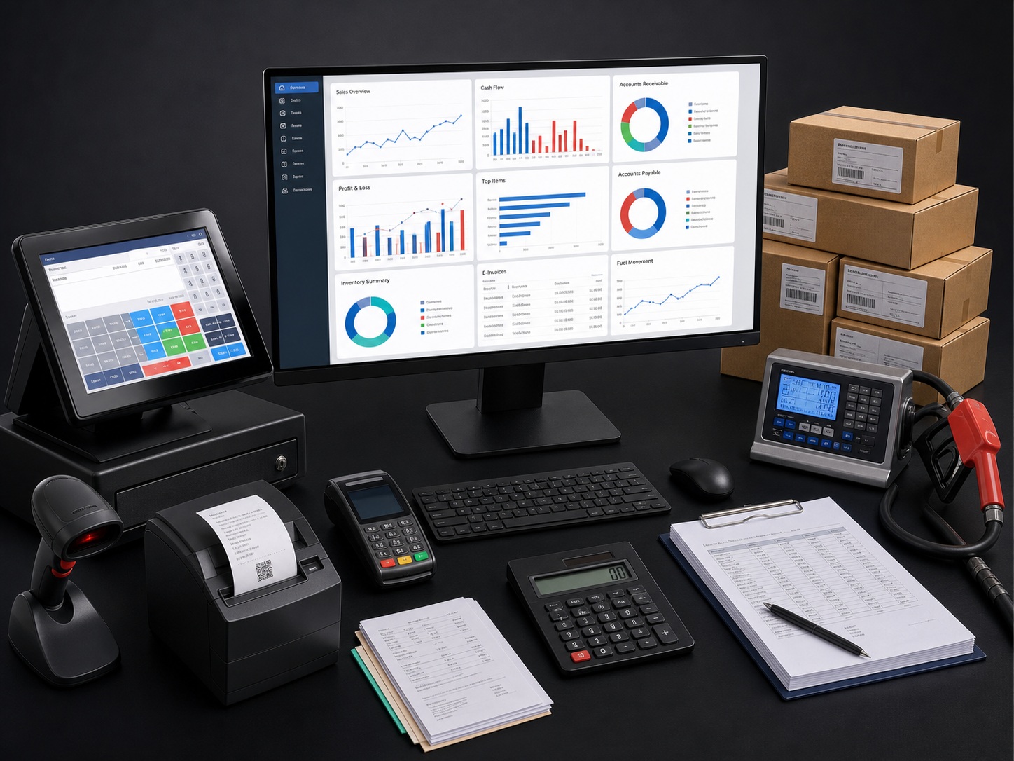 Recursos integrados do PRATIC99 para vendas, estoque, financeiro, fiscal e postos