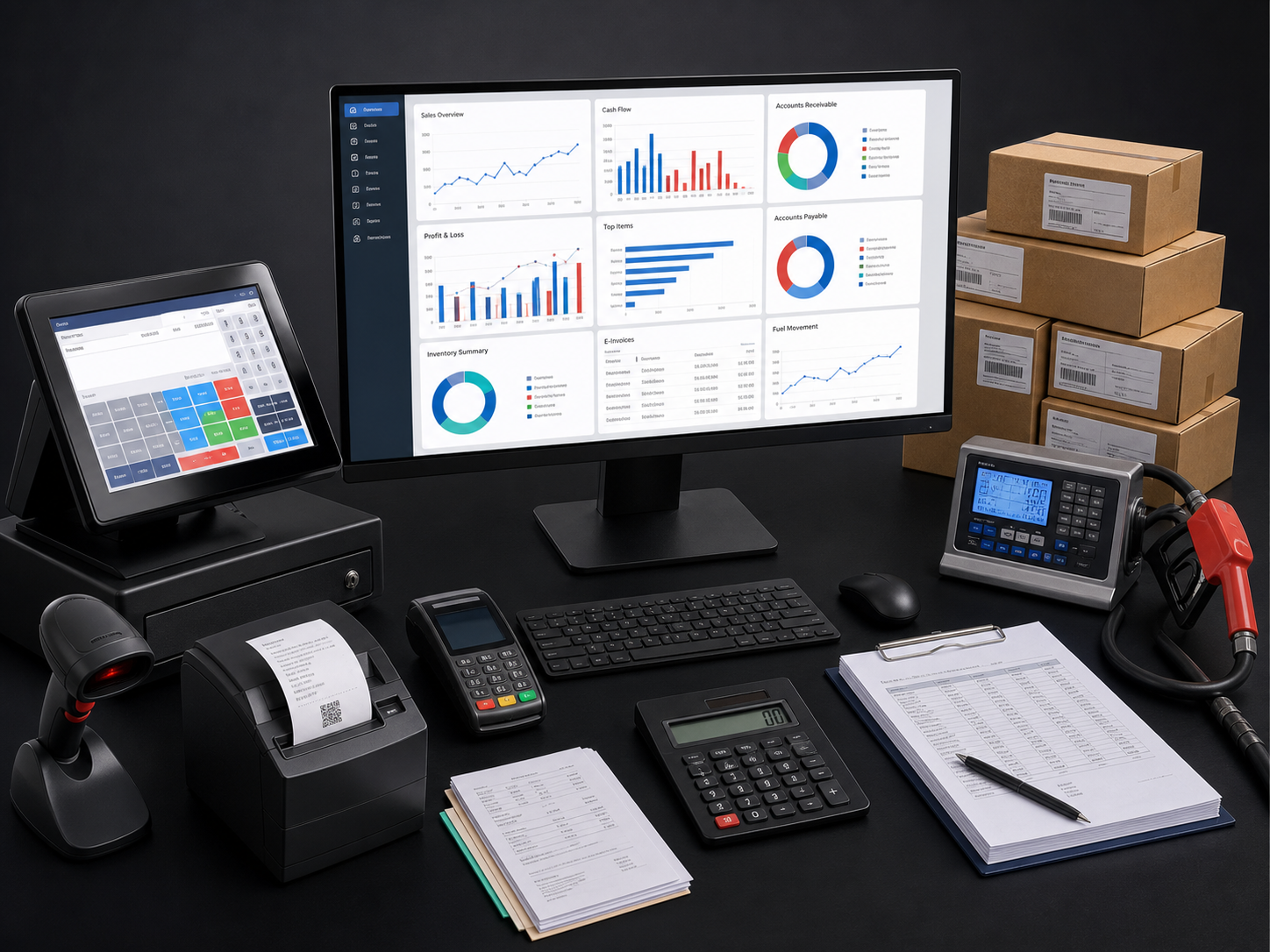 Recursos integrados do PRATIC99 para vendas, estoque, financeiro, fiscal e postos